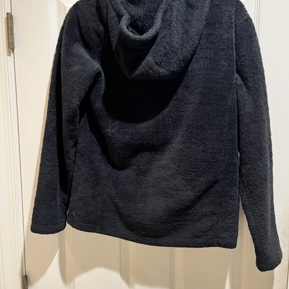 Marmot Black Full Zip Up Sherpa Fleece Hooded Jacket Women’s Large - Picture 3 of 3